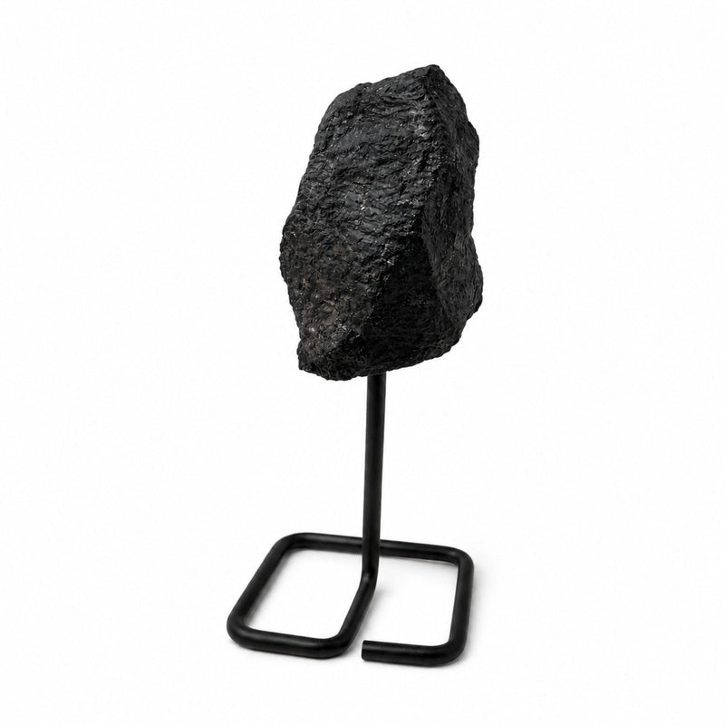 Mineral Specimen on Metal Stand - Black Tourmaline product image