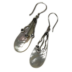 Shell & Silver Earrings - Three Hearts - MOP product image 6