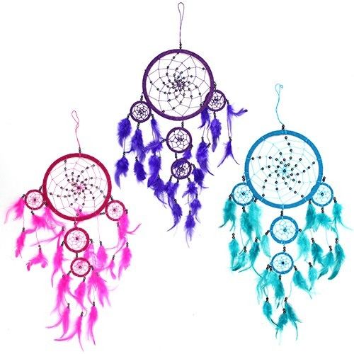 Bali Dreamcatchers - Large Round - Turq/Pink/Purp product image