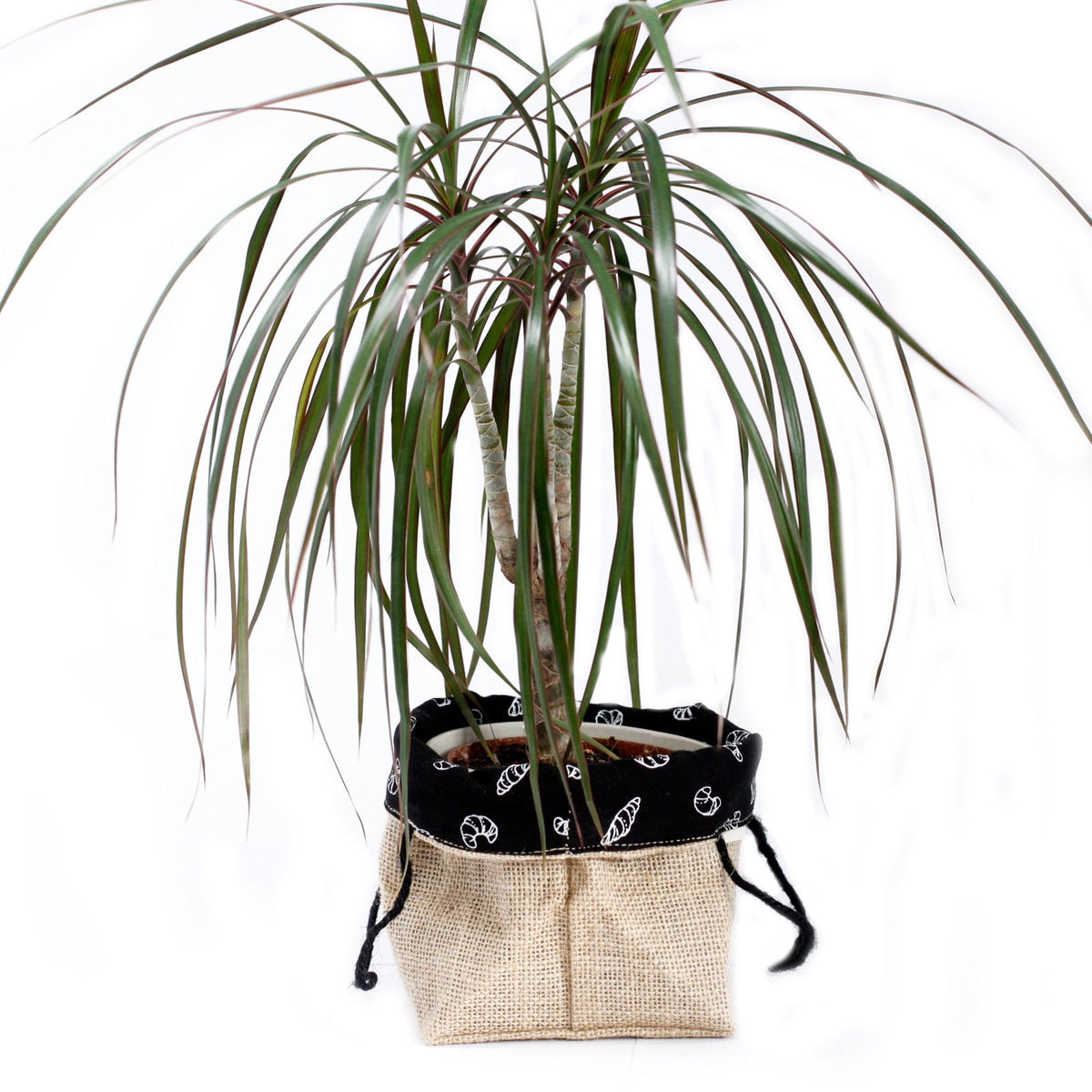 Natural Jute Cotton Gift Bag - Black Lining - Large - product image 5