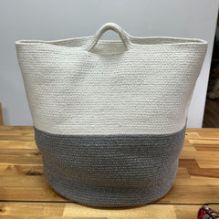 Cotton Rope Laundry / Storage Big Basket 45x40cm - Grey product image