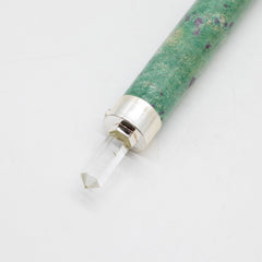 Verdant Heart Wand - Ruby Fuchsite Rose Quartz Crystal Ball top - 23cm product image 5