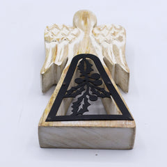Mango Wood Angel - Whitewash with Iron Decor Cut Out product image 5