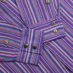 Nomad Sari Grandad Shirt - Black Purple - Large product image 7