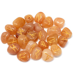 Runes Stone Set in Pouch- Yellow Aventurine product image 2