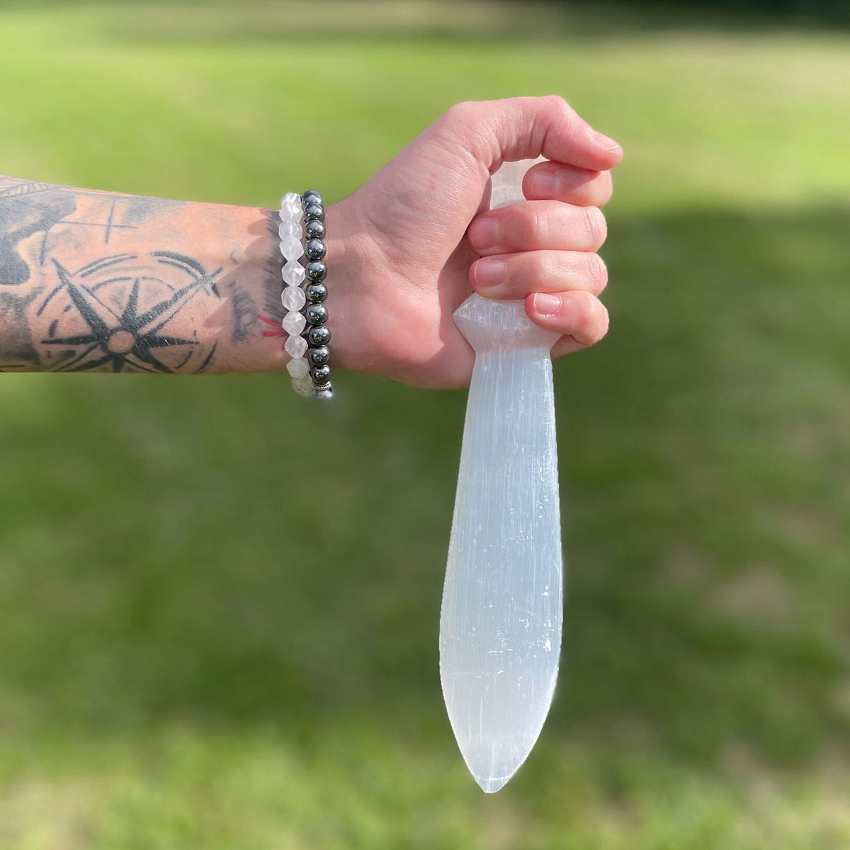 Selenite Lrg Ritual Knife - Spiral (25cm) product image 2