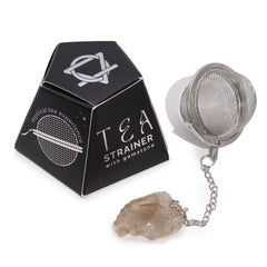 Raw Crystal Gemstone Tea Strainer - Smoky Quartz product image