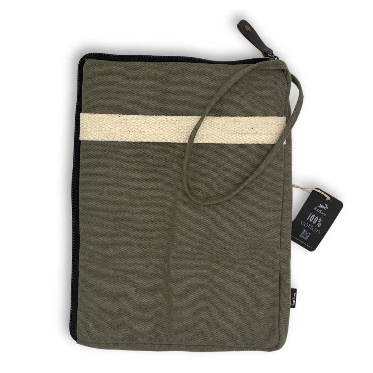 Canvas Large Laptop Pouch - Olive product image 5