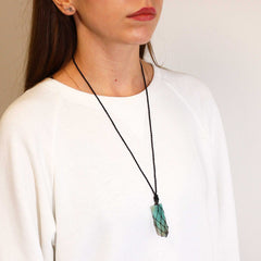 Laced Gemstone Flat Point Pendant - Amazonite product image 2