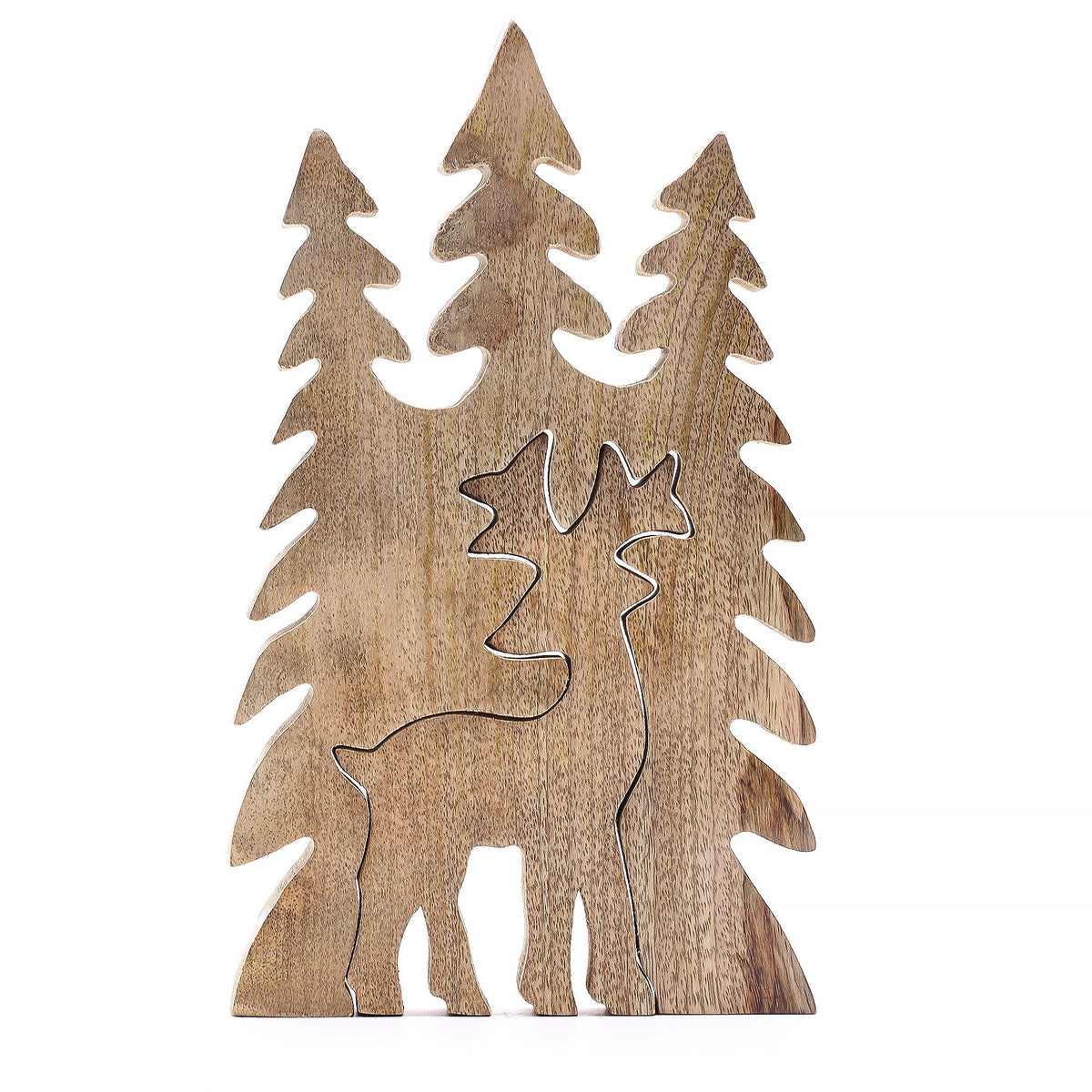Lost in the Forrest - Stag in the Forrest 3D Wooden Decoration - 25x15cm product image 2