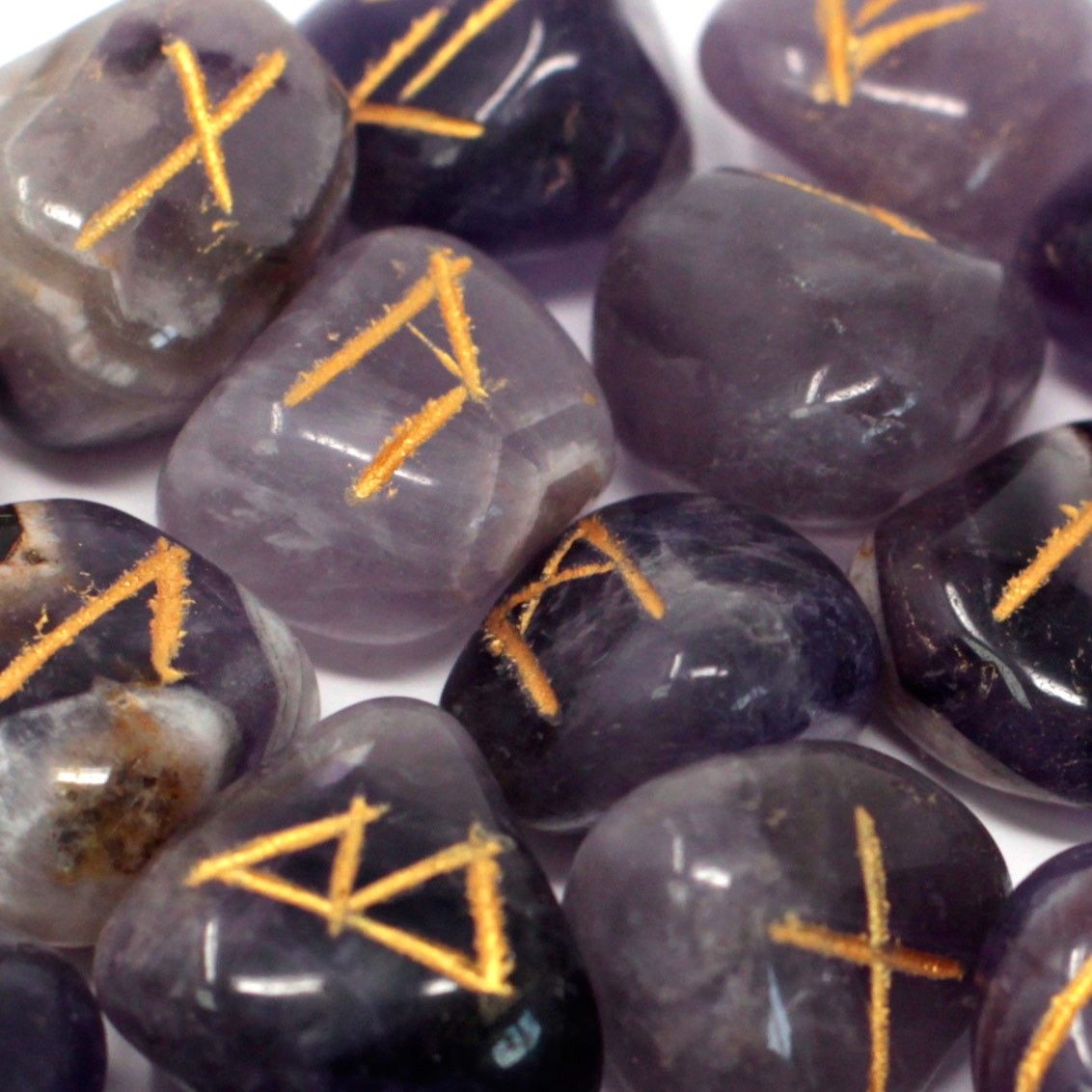 Runes Stone Set in Pouch - Amethyst product image