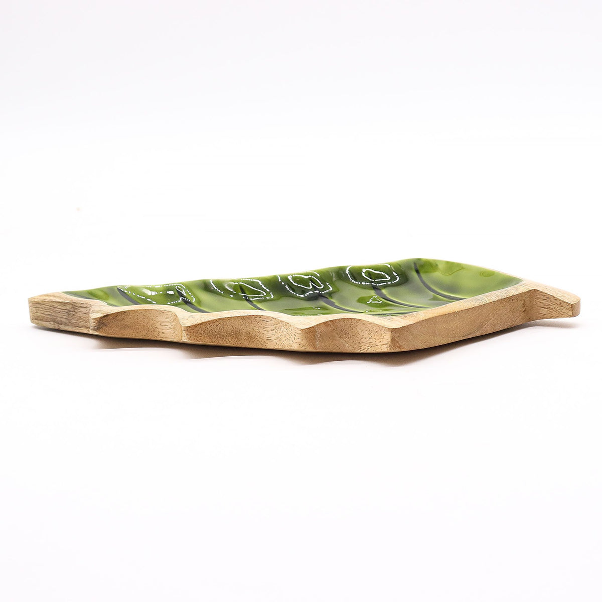 Lost in the Forrest - Enamel Leaf Wooden Bowl - 33x17cm product image 3