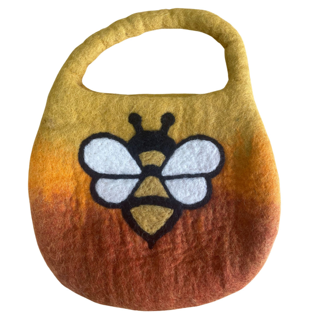 Water Felted Bee Bag - One Handle with Magnet - Sunrise Orange product image 3
