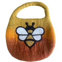 Water Felted Bee Bag - One Handle with Magnet - Sunrise Orange product image 3