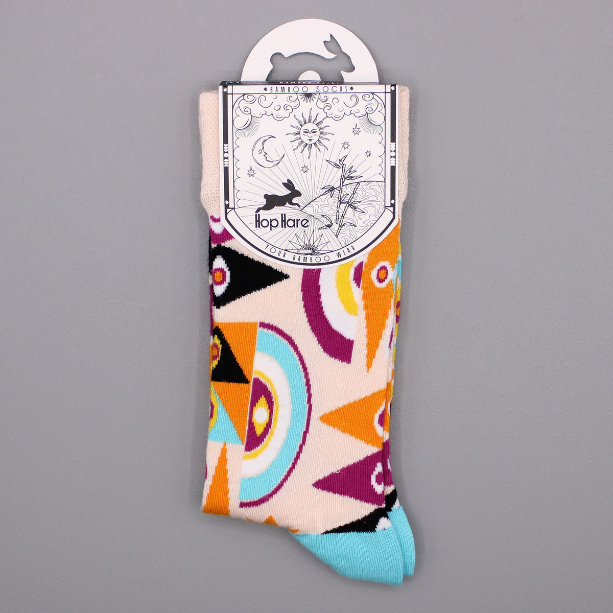 Hop Hare Bamboo Socks S/M - Psychedelic Evil Eye product image 4