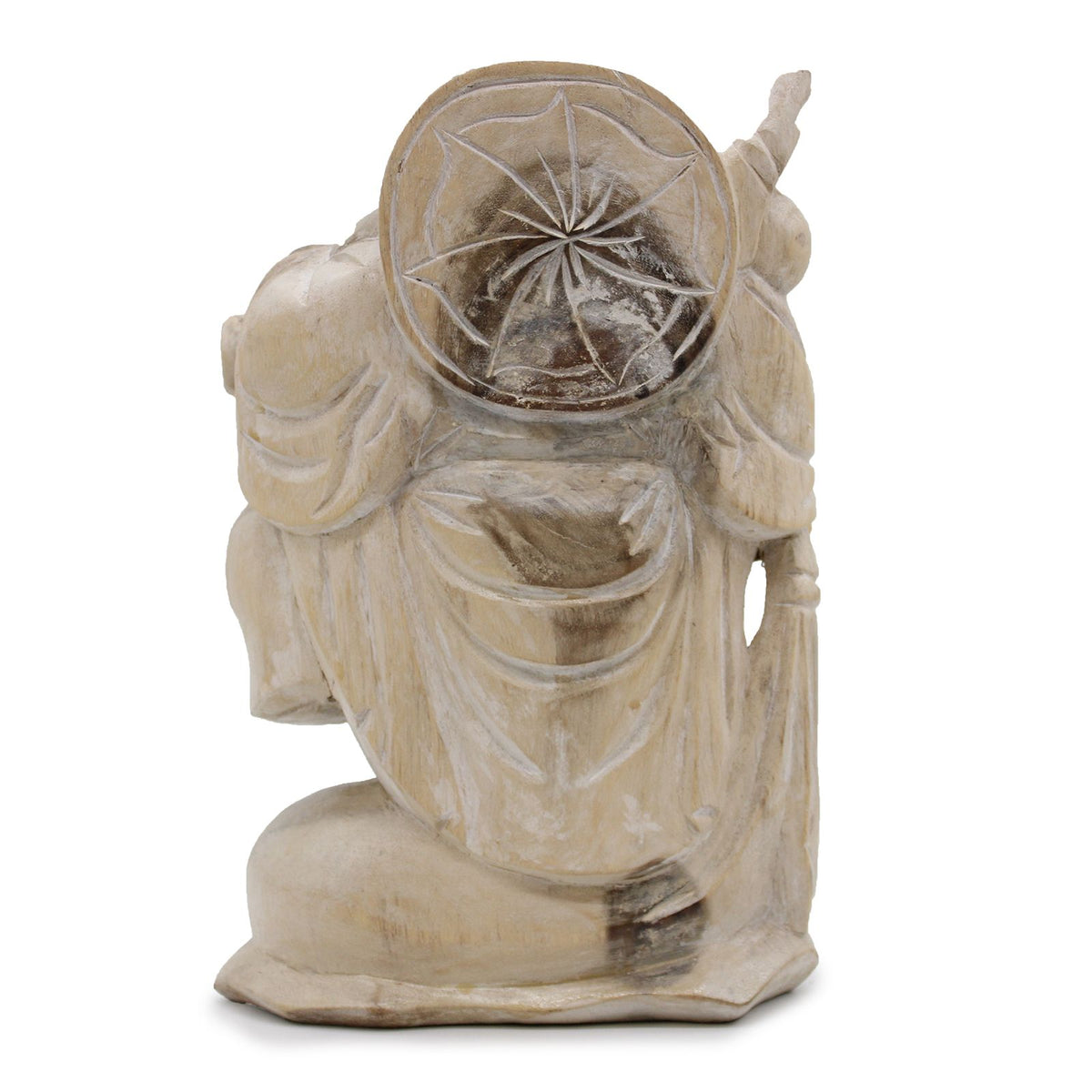 Happy Buddha Bring Wood - Whitewash 30cm product image 2