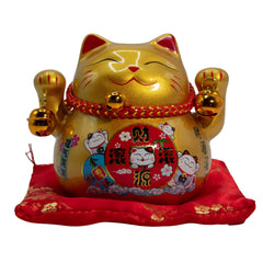 Ceramic Money Cat Bank - Gold on Cushion product image 3