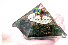 Orgonite Pyramid - Green Acewnturine nd Flower of Life - 70 mm product image 2