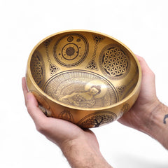 Pure Brass Etched Buddha - Set of 4 - Approx 3.85kg product image 4