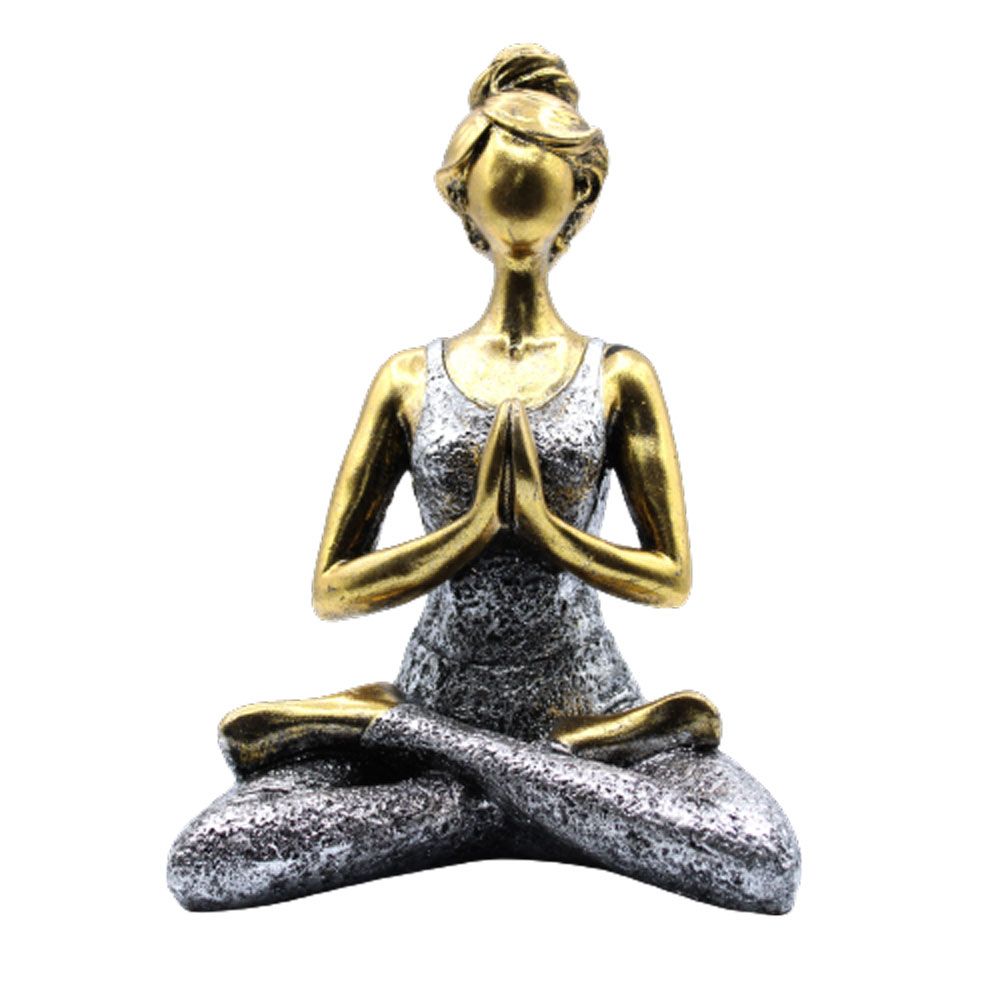 Yoga Lady Figure - Bronze & Silver 24cm product image