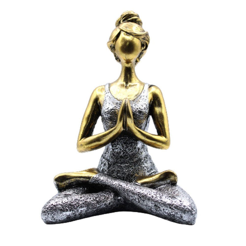 Yoga Lady Figure - Bronze & Silver 24cm product image