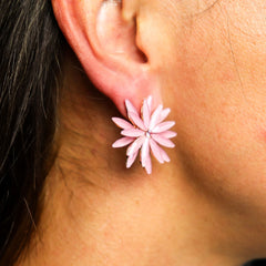 Soft Pink - Vintage Glass - Flowers - Earrings product image 2