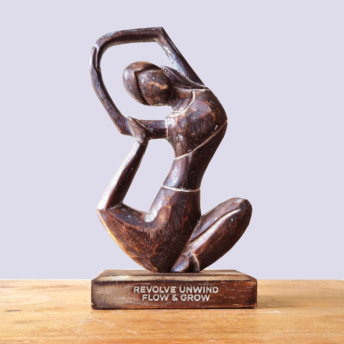 Wooden Yoga Lady - Antique - Revolved Pose - "Revolve Unwind - Flow & Grow" product image 3