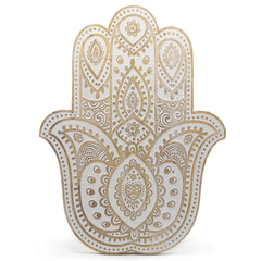Mango Wood Hamsa Wall Plaque - Whitewash product image 4