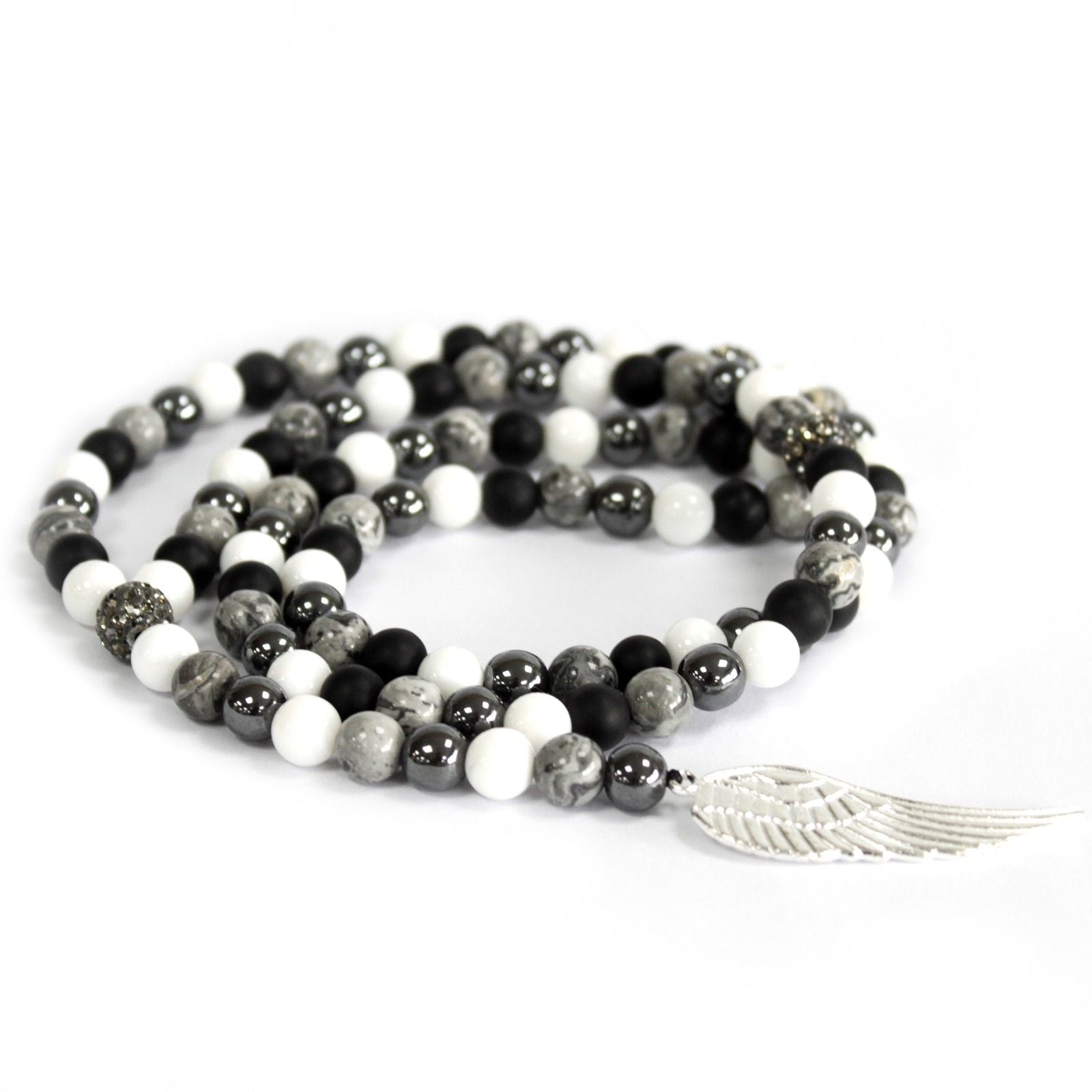 Angel Wing / Grey Agate - Gemstone Necklace product image