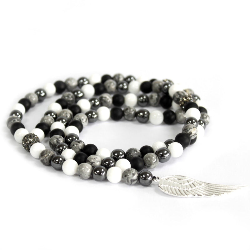 Angel Wing / Grey Agate - Gemstone Necklace product image