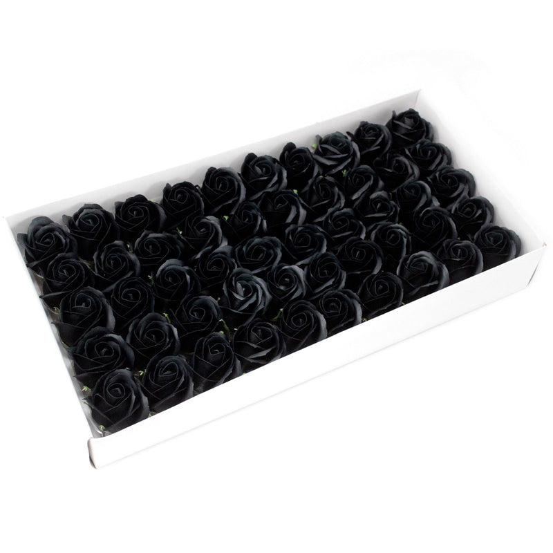 Craft Soap Flowers - Med Rose - Black product image