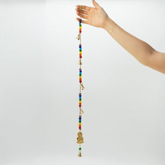 Indian Chimes - Brass Buddha with Chakra Beads String Bells 53cm product image