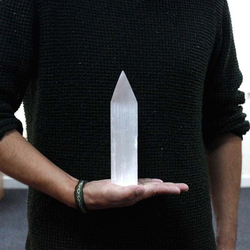 Selenite Pencil Point Tower - 20 cm product image