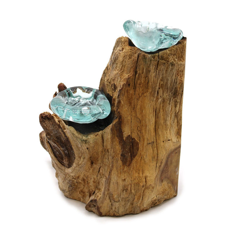 Molton Glass Candle Double Holder on Wood product image
