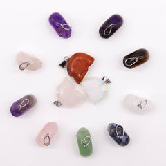 Gemstone Mini Skulls Pendants (12 assorted) 20x15mm product image