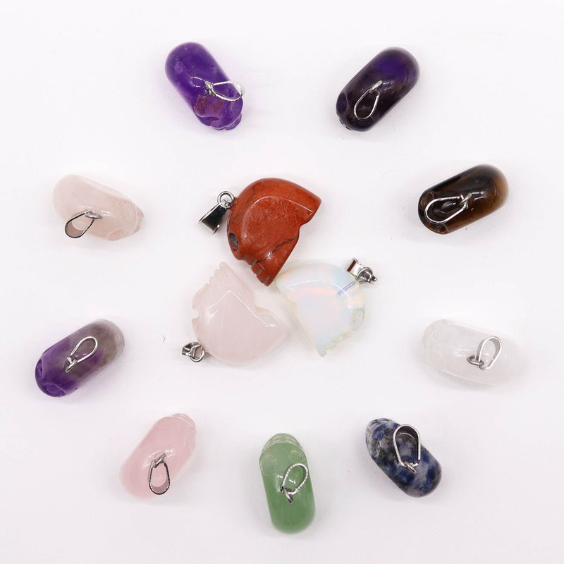 Gemstone Mini Skulls Pendants (12 assorted) 20x15mm product image