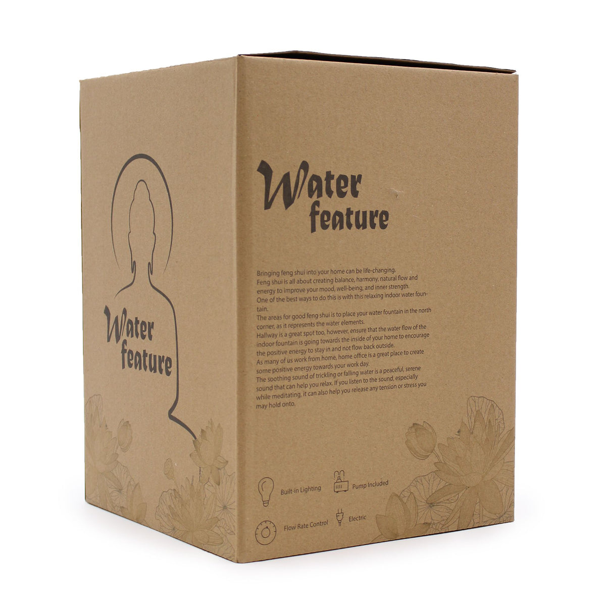 Tabletop Water Feature - 30cm - Golden Buddha & Vitarka Mudra product image 4