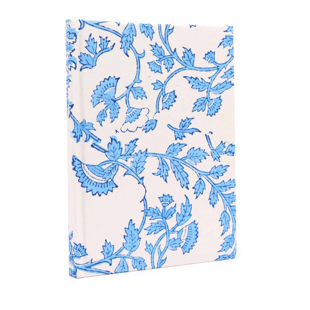 Cotton Bound Notebooks 20x15cm - 96 pages - Pale Blue Floral product image