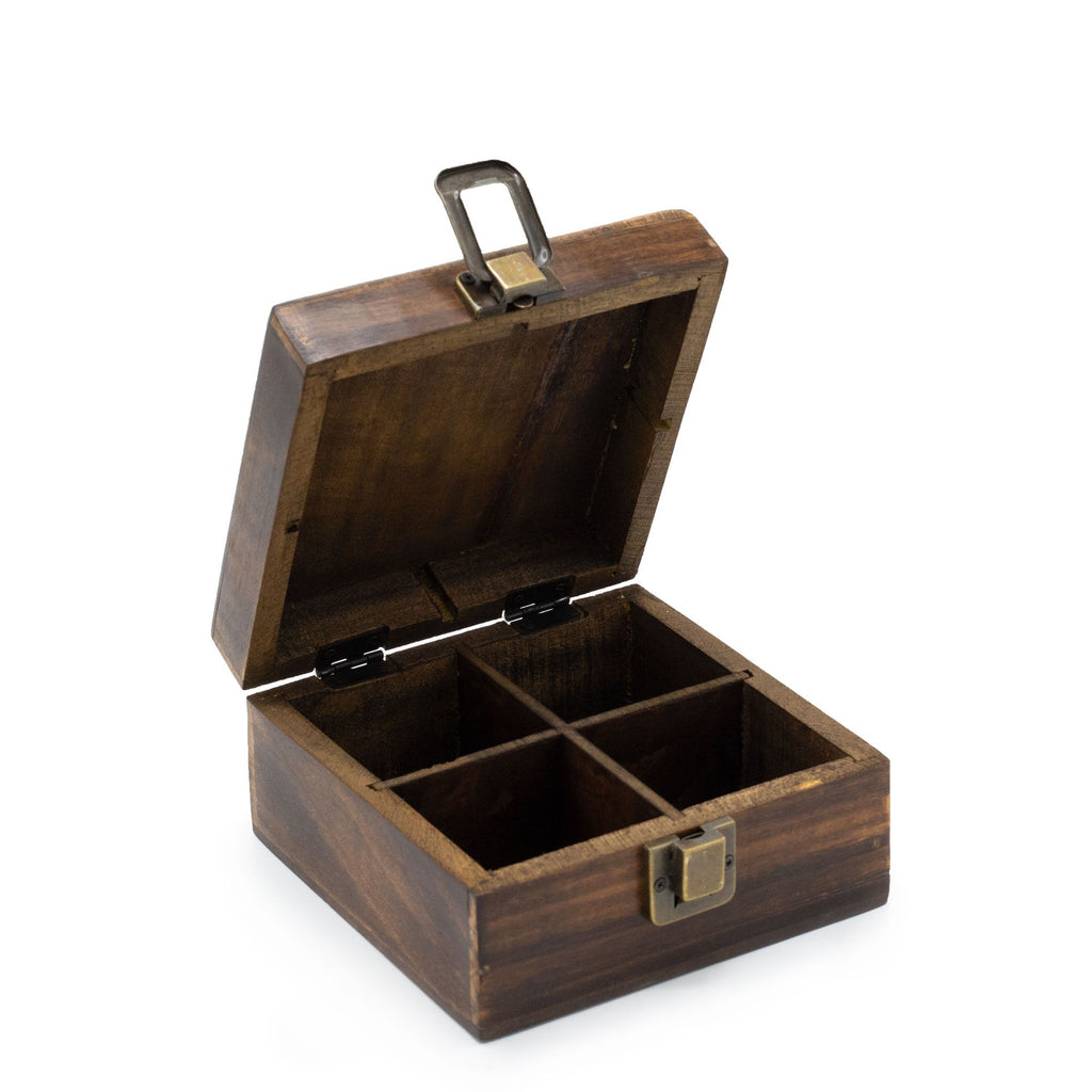 Mango Carved Tea Box - 4 Compartments - product image 3