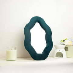 Soft Squiggly Mirror – Oval Pebble – Royal Teal (20.5x32.5x2.3cm) product image 2