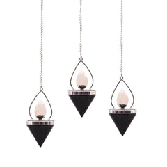 Gemstone Lantern of Life Pendulum - Black Agate & Rose Quartz product image