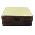 Large Ceramic Glazed Wood Box - 20x15x7.5cm - Concrete product image