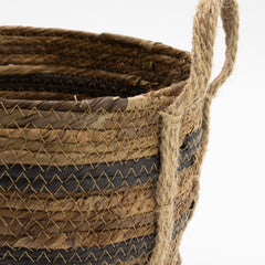 Bananna Leaf & Seagrass Large Baskets - Natural Browns- Set of 3 product image 7