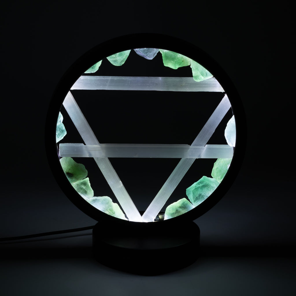 Gemstone Halo Lamp - Earth  - Aventurine & Selenite – product view 4