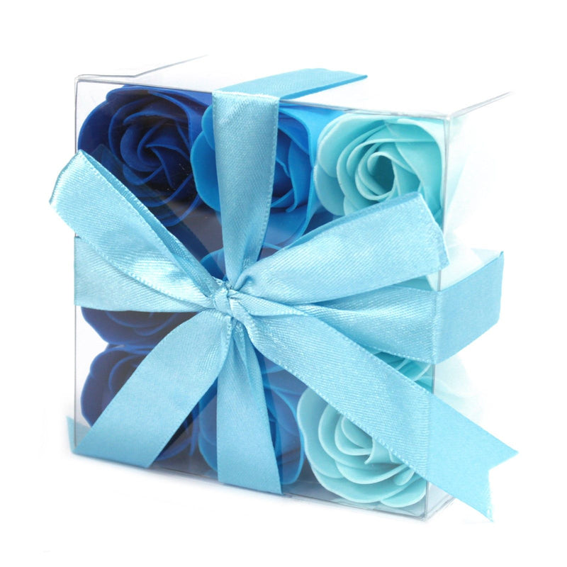 Set of 9 Soap Flowers - Blue Wedding Roses product image