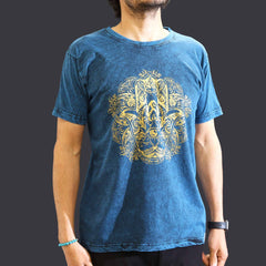 Nomad Sari Stonewashed Cotton T-Shirt – Hamsa – Blue – Medium product image 2