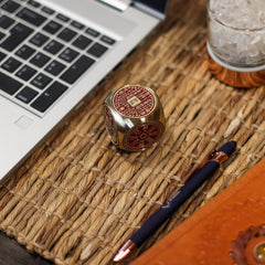 Feng Shui Fortune - Red & Brass Prosperity Cube - Flat product image