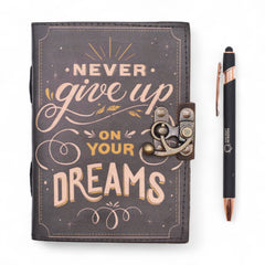 Leather Printed Notebook – Never Give Up On Your Dreams - 17.8×12.7 cm product image 8