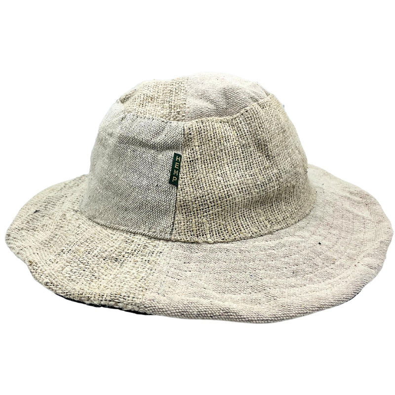 Patched and Wired Hemp & Cotton Boho Festival Hat - Natural product image