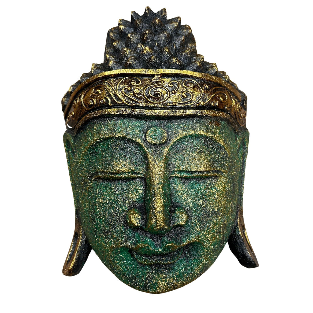 Home Decoration Buddha Head - 25cm - Green Shine Finish product image 2